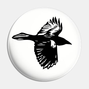 Raven Flying Drawing Crow Pin