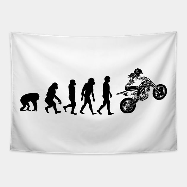 Evolution of a biker girl Tapestry by Shirtbubble