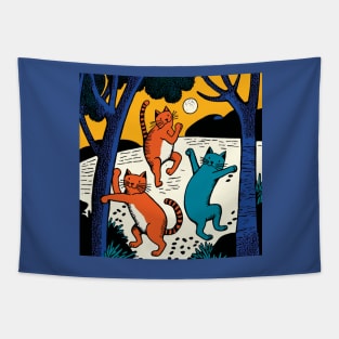 Dancing Cats Tapestry