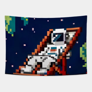 Astronaut in Tropical Resort Tapestry