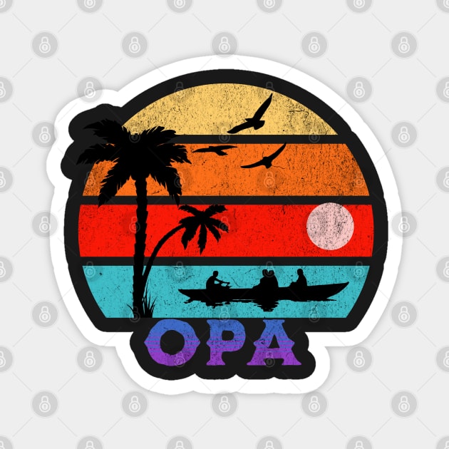 Opa Retro Sunset Ocean Grandfather Magnet by HolidayBug