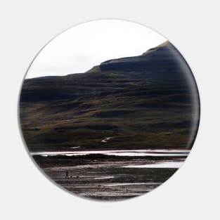 Walking the dogs under MacLeod's Tables, Isle of Skye, Scotland Pin