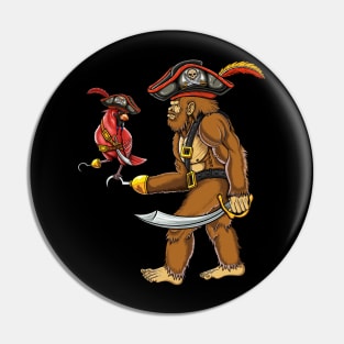 Bigfoot and red cardinal bird pirate Pin