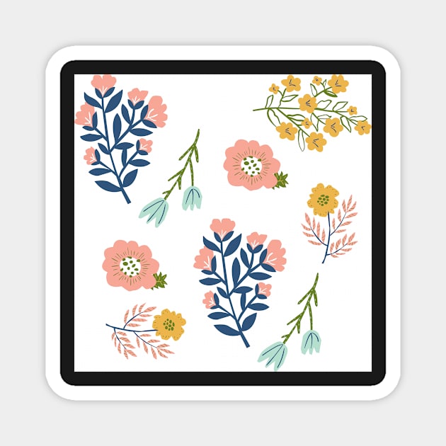 Country Wildflower Pattern Magnet by greenoriginals