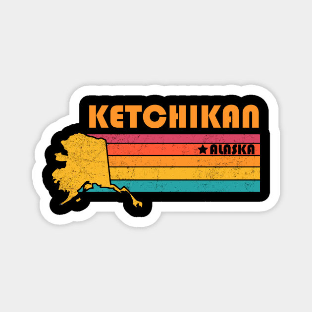 Ketchikan Alaska Vintage Distressed Souvenir Magnet by NickDezArts