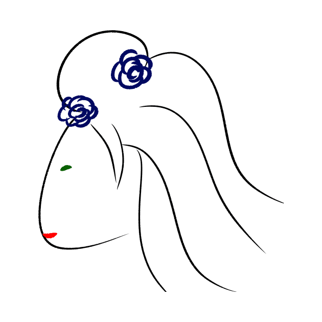 Minimal woman with flowers by MinnieMot