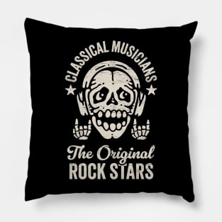 Classical Musicians: The Original Rockstars - Funny Skeleton with Headphones Pillow