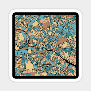 Berlin Map Pattern in Mid Century Pastel Magnet