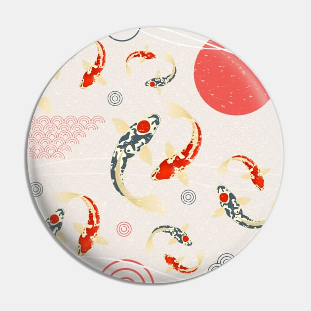 Koi Fish Yin-Yang Abstract Pin by edmproject