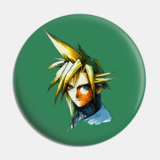 Cloud Strife Low Polygon Pin