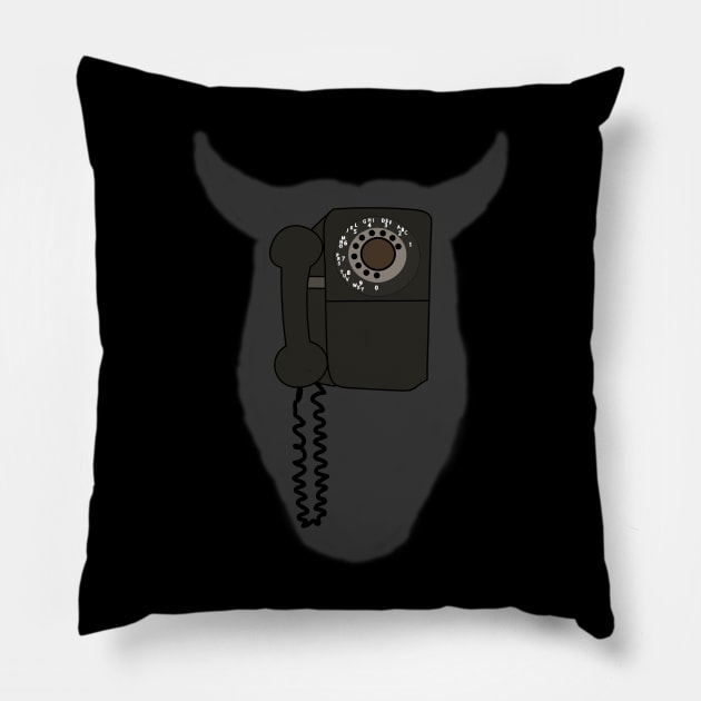 Black Phone Pillow by RickdelaTorre