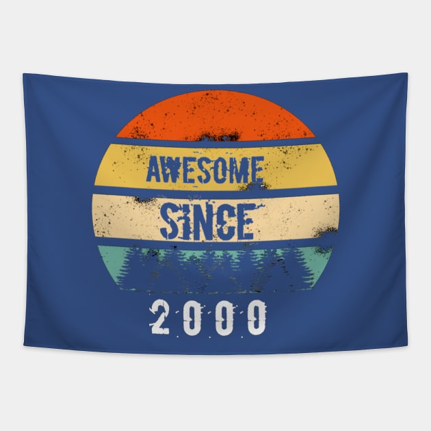 Awesome Since 2000 20th birthday gift shirt Tapestry by FouadBelbachir46