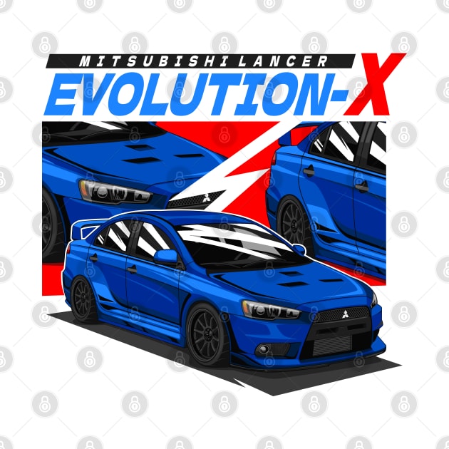 MITSUBISHI LANCER EVOLUTION-X (BLUE) by HFP_ARTWORK