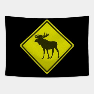 Caution Moose Tapestry