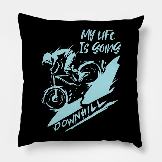 MTB Bike Lovers Mountain Biking Biker Gift Idea Pillow by Dolde08