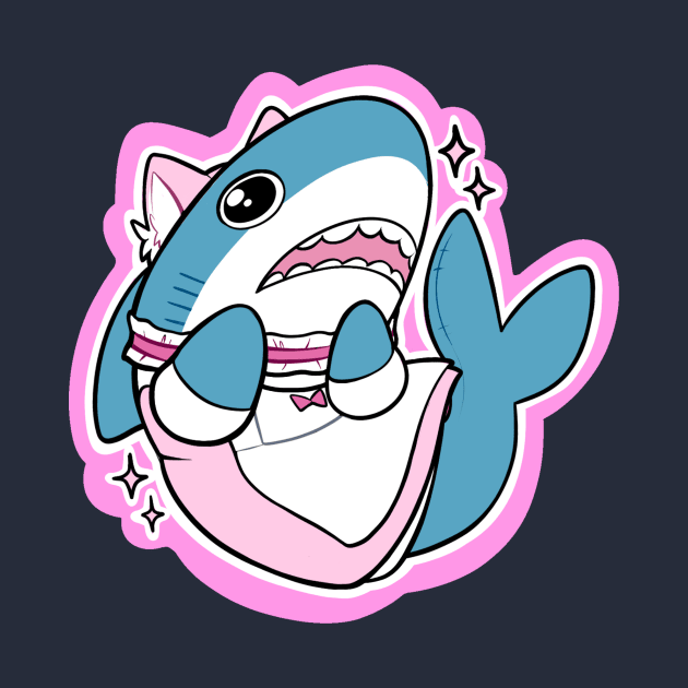 kawaii shark by moozua