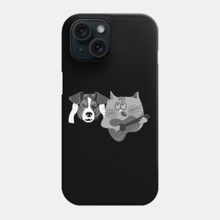 Cat Playing Guitar and Grumpy Dog Phone Case