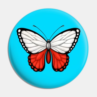 Polish Flag Butterfly Pin