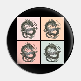 Traditional Japanese Pop Art Dragon Vaporwave Retro 473 Pin