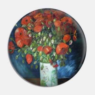 Vase with red poppies by van Gogh Pin