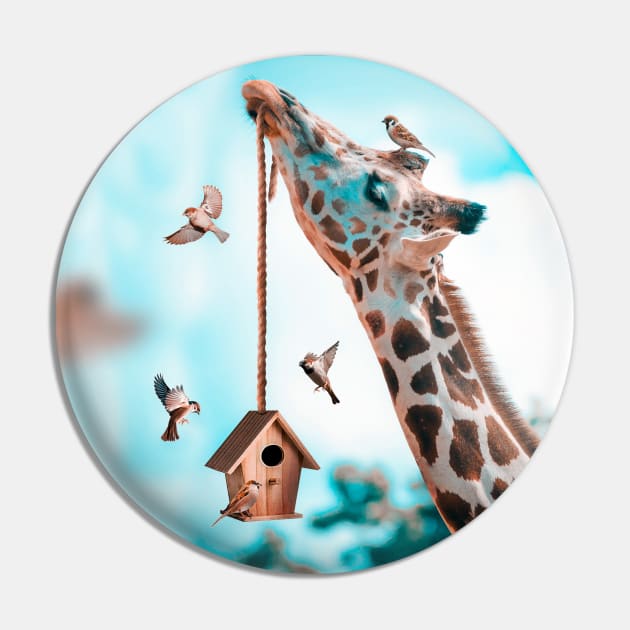 Girraffe and house Pin by sidomatic