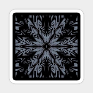 Goth Fluid Pour Gray Marble Flower Magnet