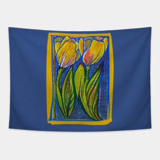 Yellow Tulips Tapestry