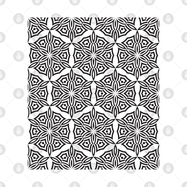 Vintage op art hexagons pattern by kallyfactory