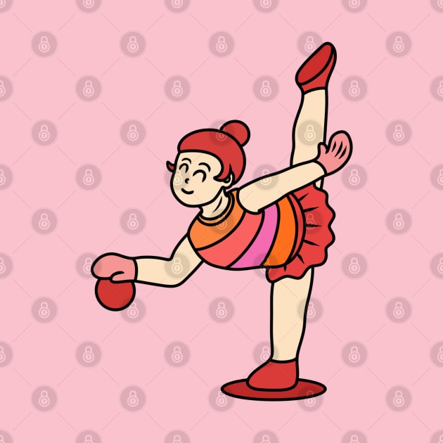 Chibi girl gymnastic ball by Andrew Hau