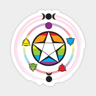 LGBTQ Elemental Pentagram Magnet