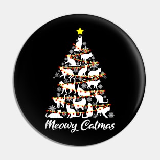 Meowy Catmas Cat Lover Christmas Tree Pin