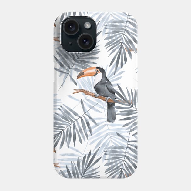 Toucan and palm leaves Phone Case by Gribanessa