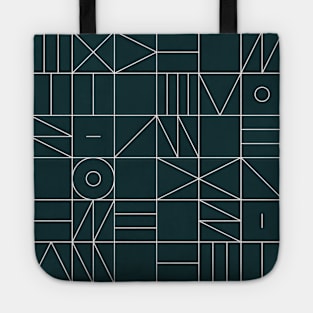 My Favorite Geometric Patterns No.8 - Green Tinted Navy Blue Tote