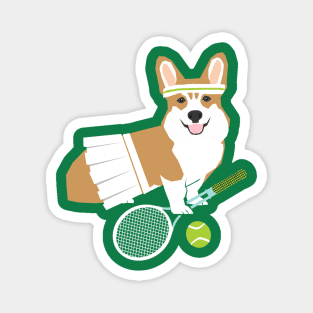 Tennis Corgi Magnet