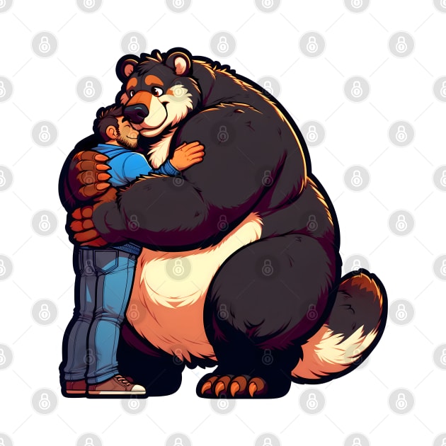 Man and Chubby Bear Lover Gay Furry Art by Blue Bull Bazaar