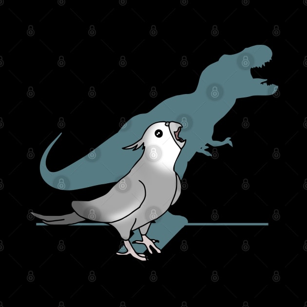 T-rex shadow - white faced grey cockatiel by FandomizedRose