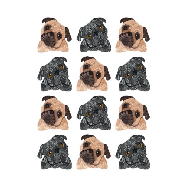 Pug Pattern by ArtLovePassion