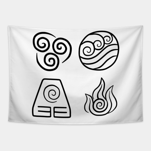 Elemental Symbols Tapestry by Trendy Tshirts