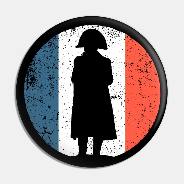 Napoleon Bonaparte - French Flag Silhouette Pin by Distant War
