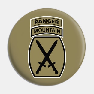 10th Mountain Division Ranger Brown Tab Pin
