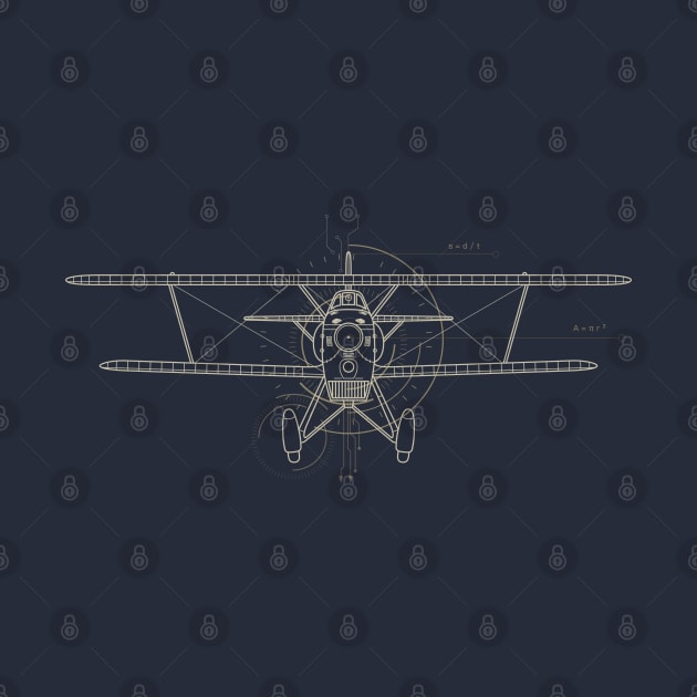 Vintage Airplane Blueprint by origato