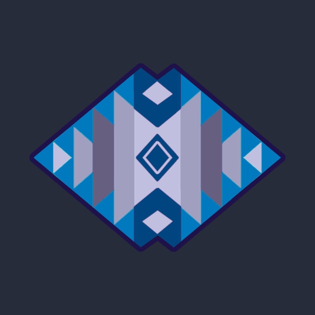 Cool Blue Geometry - Blanket Style by Bits