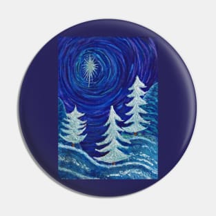 Christmas Night in the Mountains Pin