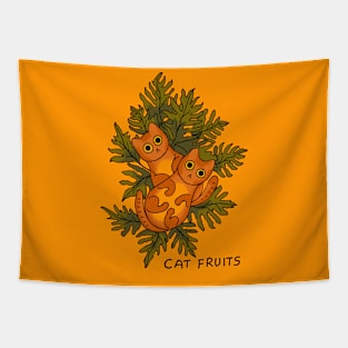 Cat fruits orange Tapestry