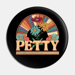 Petty Flowers Name Personalized Gifts Retro Style Pin