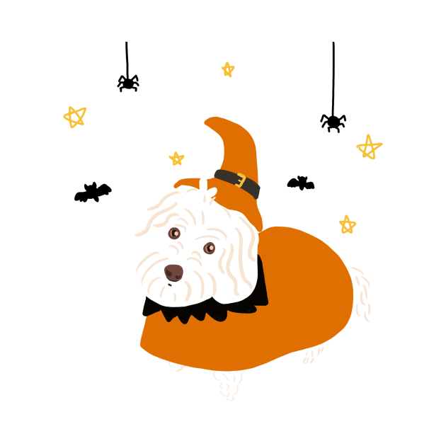 Halloween Maltipoo Dog by PatternbyNOK