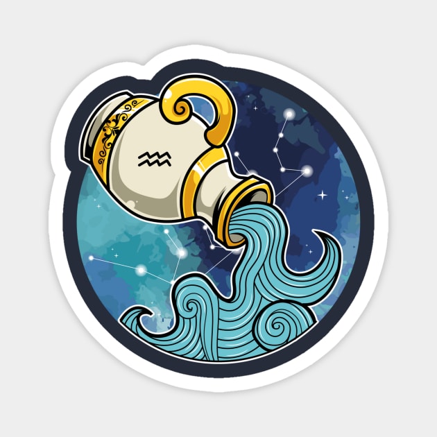 Aquarius Sign Magnet by Surta Comigo