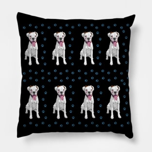 White Boxer dog cute pattern Pillow