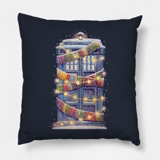 Christmas Police Box Pillow