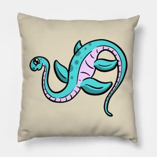 plesiosaurus diplodocus dinosaur cartoon character Pillow